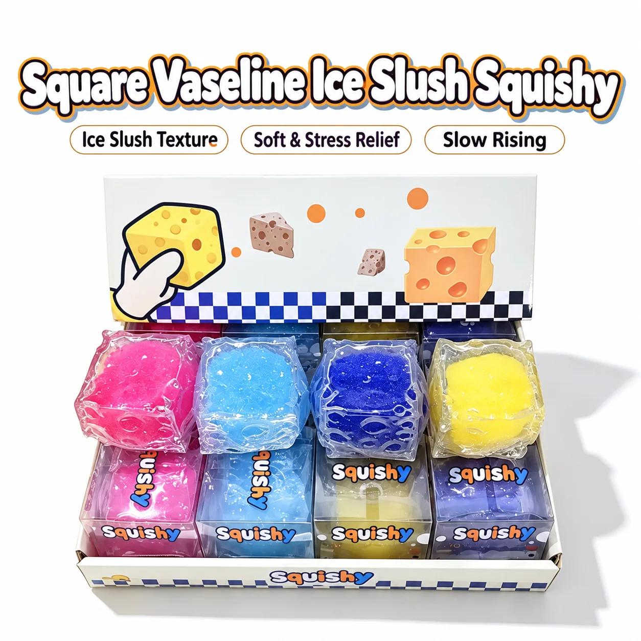 Vaseline Ice Slush Square Squishy Toy Slow Rising Jelly Stress Relief Toy Wholesale Vaseline Ice Slush Square Squishy Toy Slow Rising Jelly Stress Relief Toy Wholesale Squishy Toy