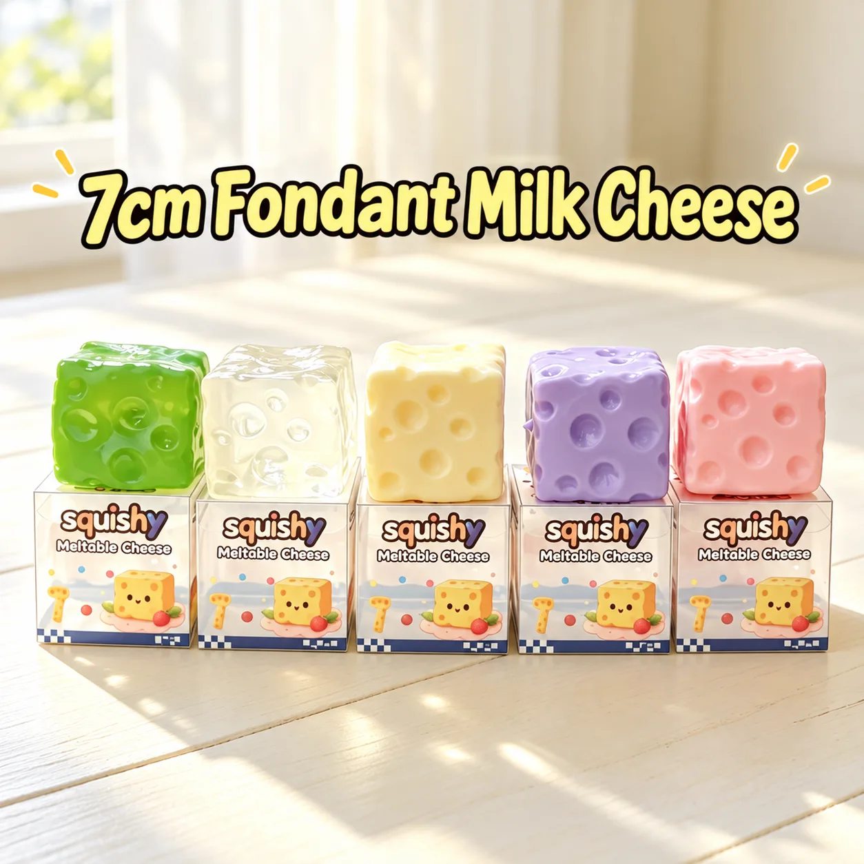 Moldable Milk Cheese Squishy Toy Jelly Cube Stress Relief Toy Wholesale Squishy Toy 2