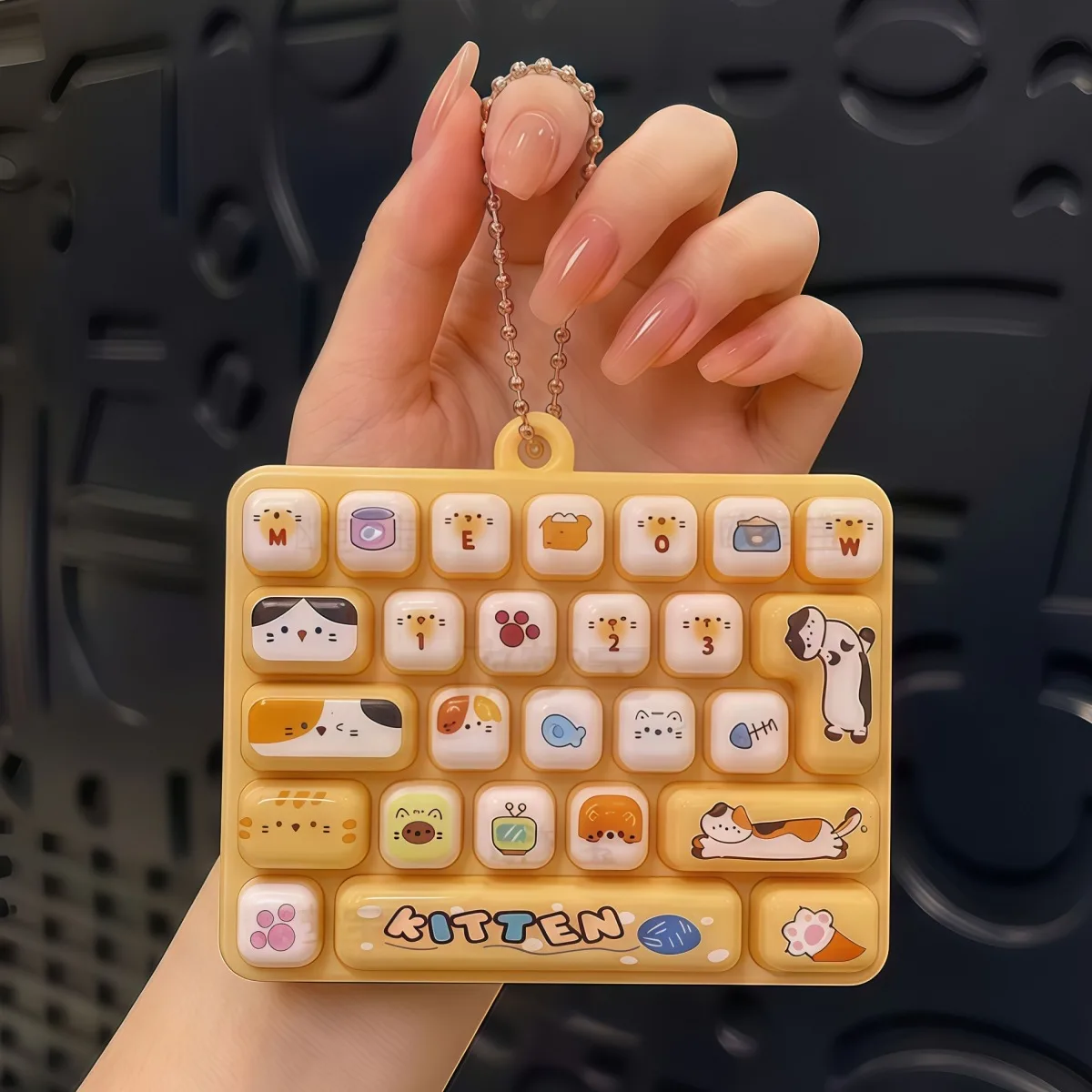 26-Key Fidget Keyboard Toy Keychain Animal Theme Stress Relief Squishy Keypad Wholesale Squishy Toy 11