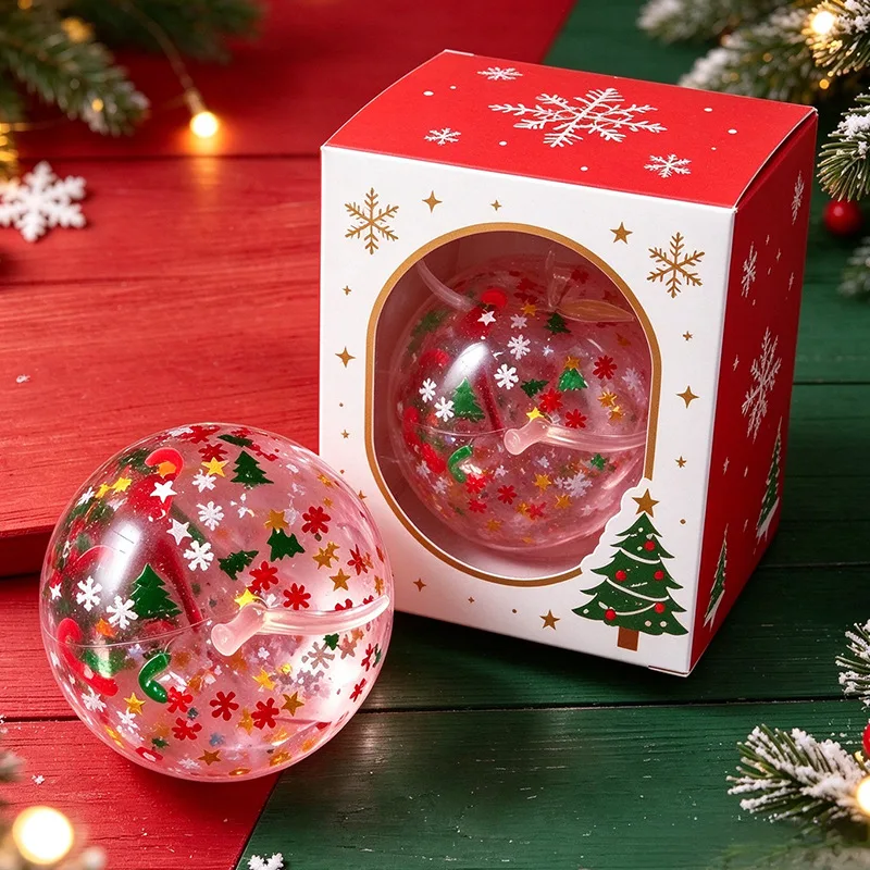 Christmas Apple Squishy Toy with Glitter and Festive Designs Wholesale Squishy Toy 3