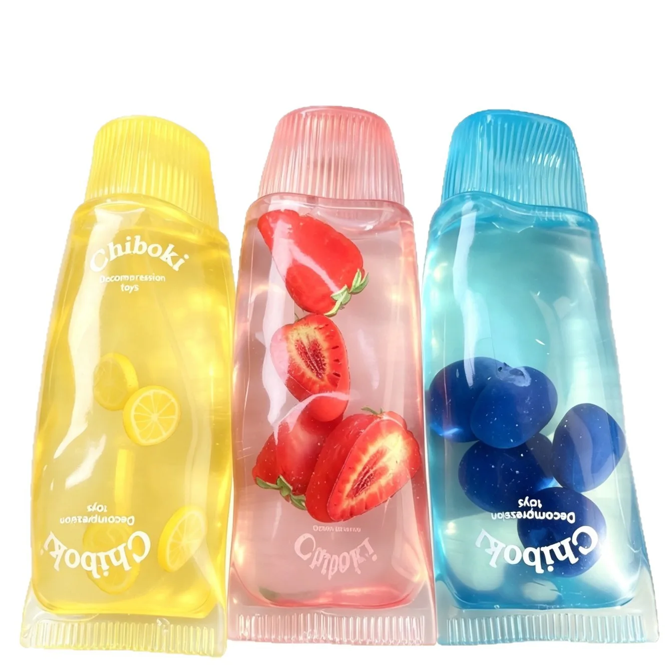 Chiboki Fruit Gel Squishy Tube Toy Slow Rising Stress Relief Toy