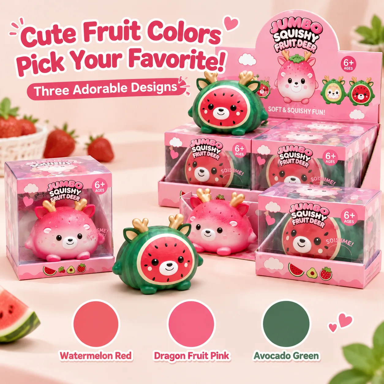 Jumbo Squishy Fruit Deer Slow Rising Stress Relief Toy Wholesale Squishy Toy 5