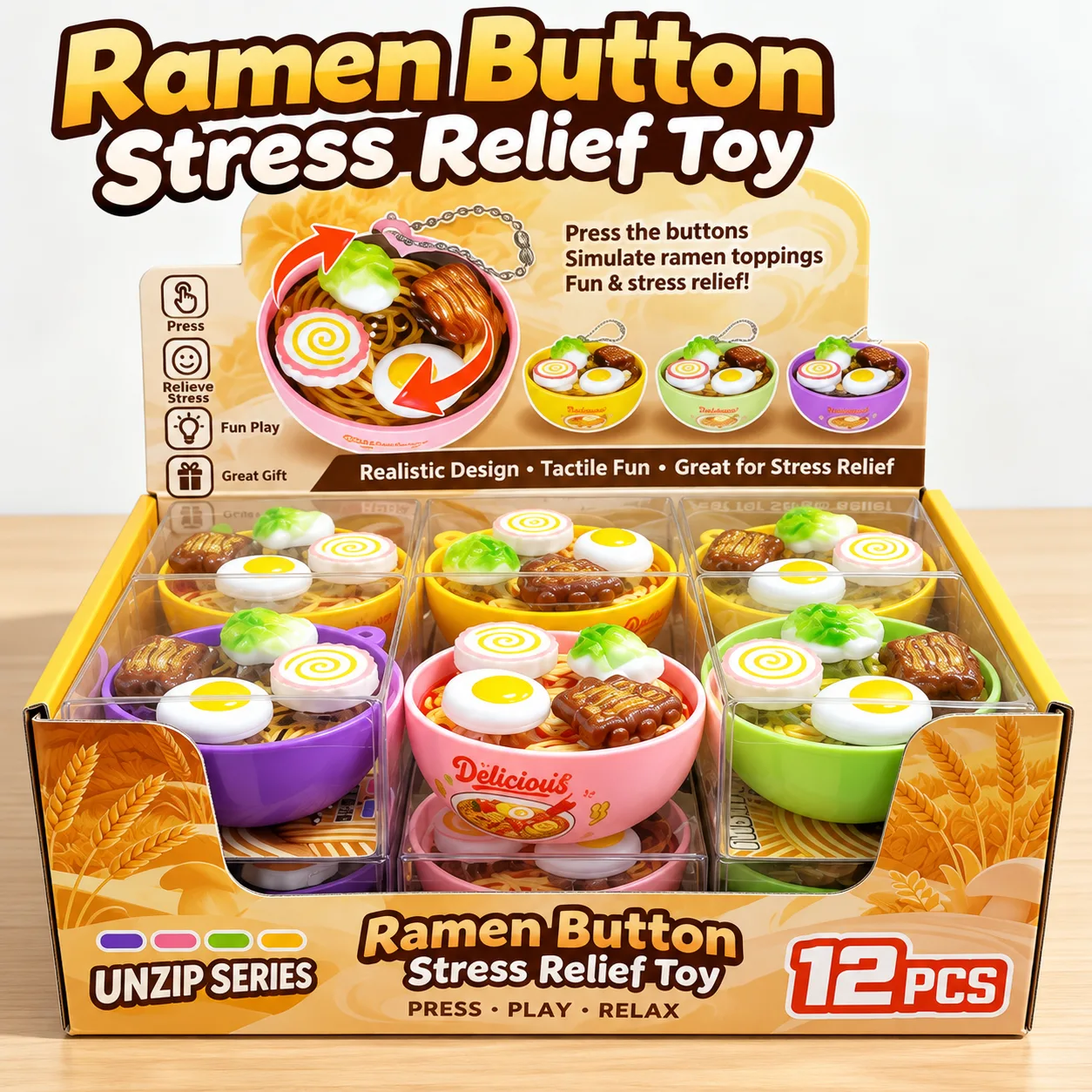 Food-Themed Fingertip Stress Relief Toy Assortment Wholesale Squishy Toy 4