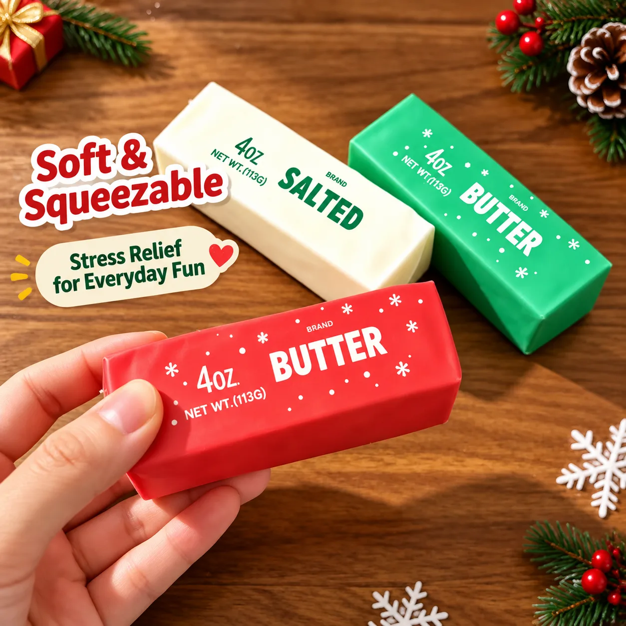Christmas Butter Stick Squishy Toy Slow Rising Stress Relief Toy Wholesale Squishy Toy 3